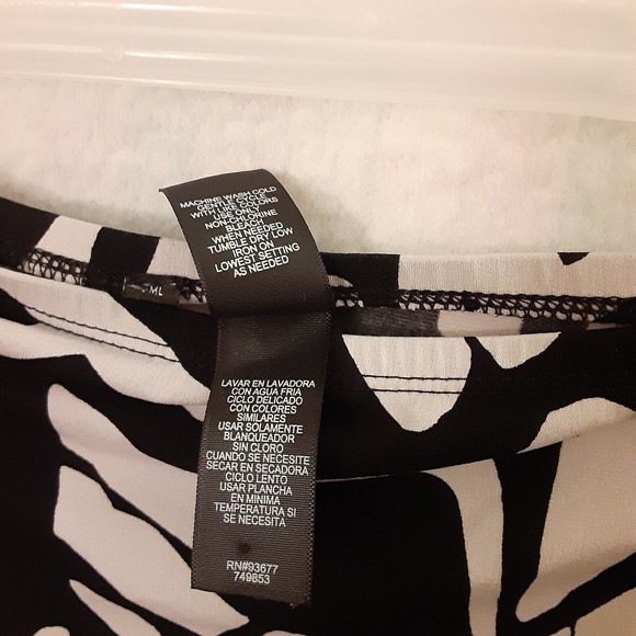 Womens 1X Black & White Abstract High-Lo Midi Skirt Polyester-Spandex Stretchy!! - Picture 4 of 7